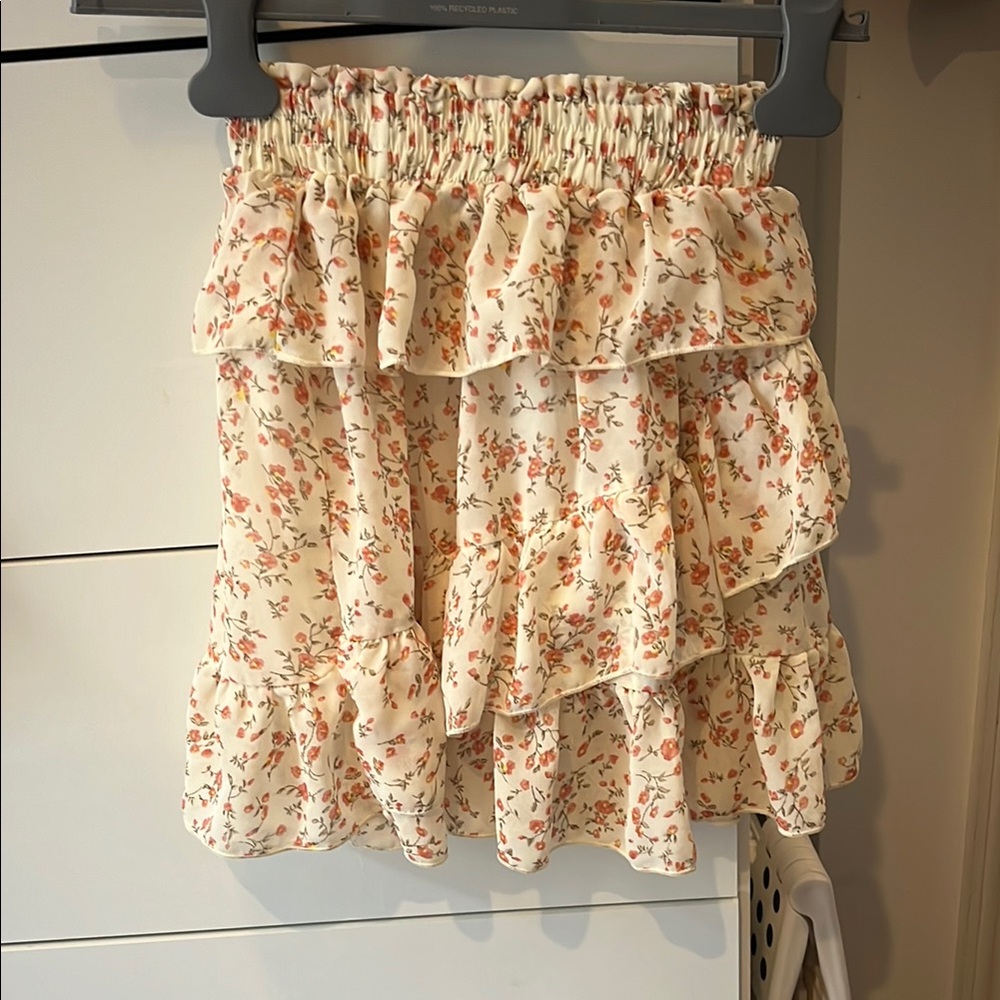 tiered ruffle floral mini skirt princess polly
